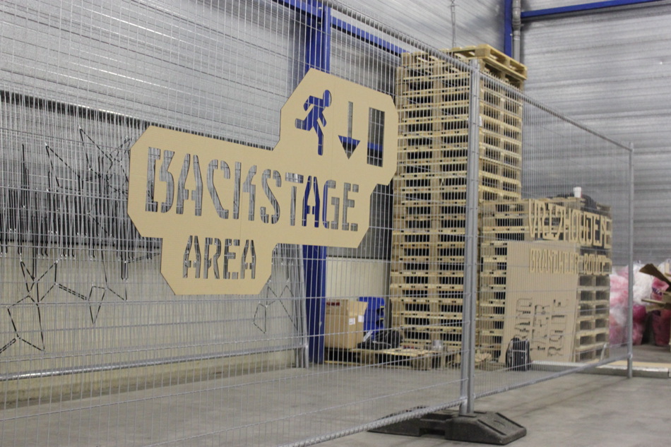 backstage area from side